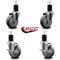 Service Caster 4'' Gray Poly Wheel Swivel 1-3/4'' Expanding Stem Caster Set 2 Brakes, 4PK SCC-EX20S414-PPUB-2-TLB-2-134 - alternate 3